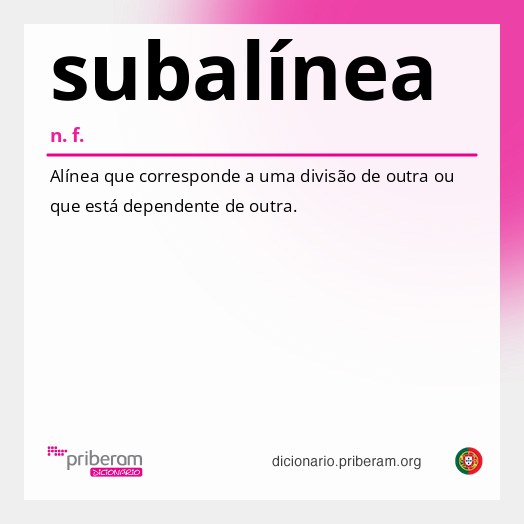 Significado de subalínea
