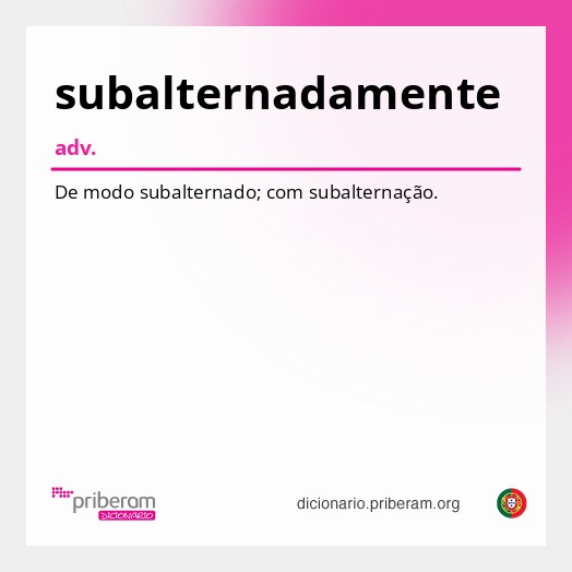 Significado de subalternadamente
