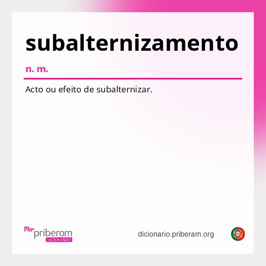Significado de subalternizamento