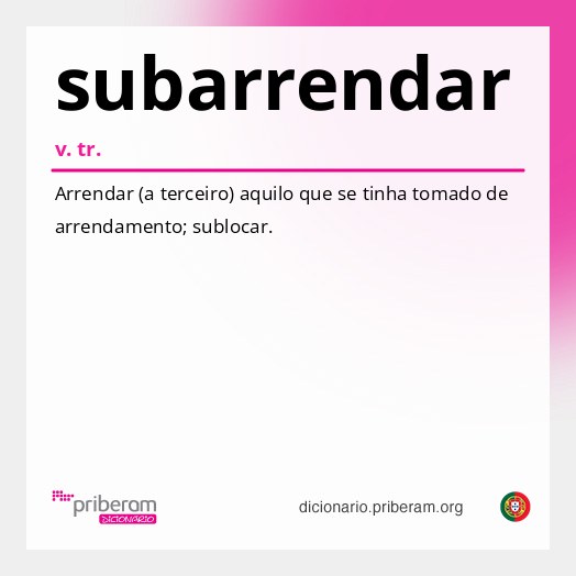 Significado de subarrendar