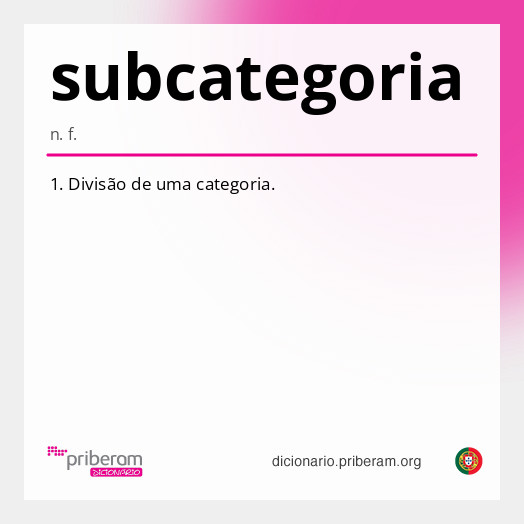Significado de subcategoria