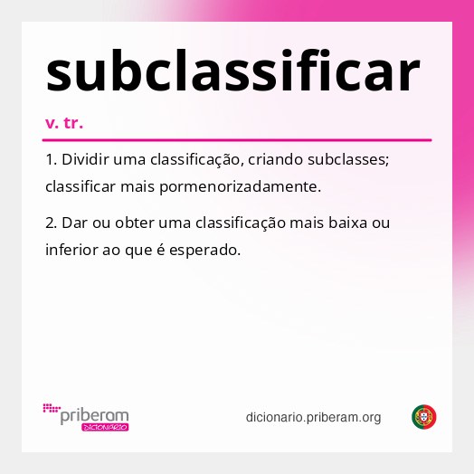 Significado de subclassificar