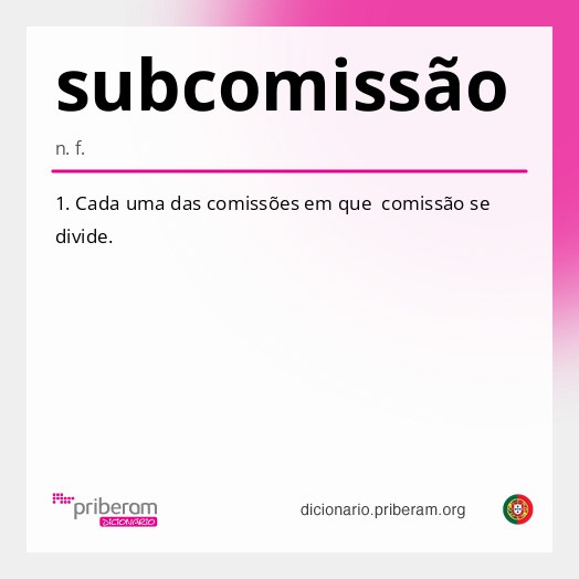Significado de subcomissão