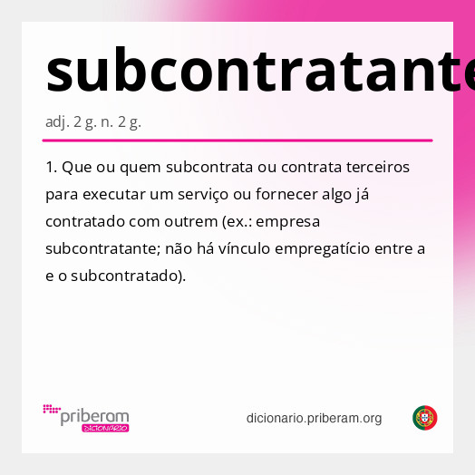 Significado de subcontratante
