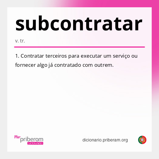 Significado de subcontratar
