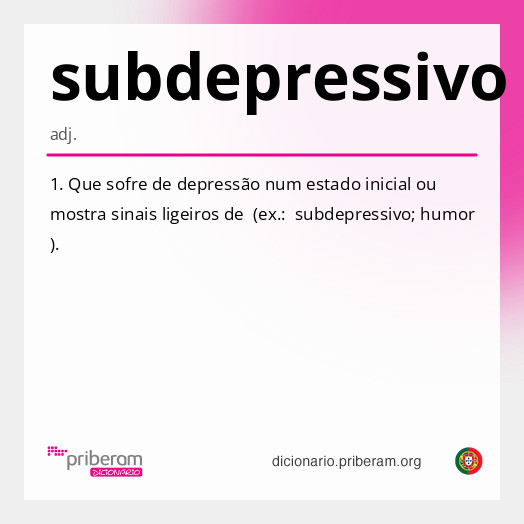 Significado de subdepressivo