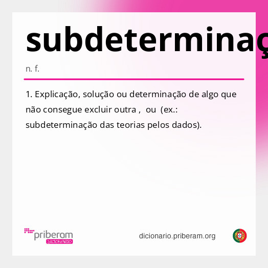 Significado de subdeterminação