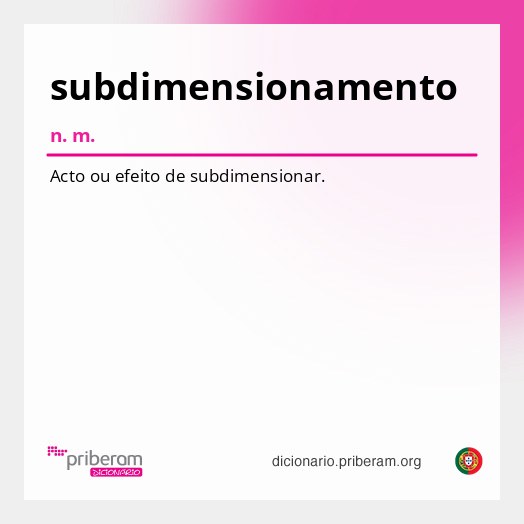 Significado de subdimensionamento