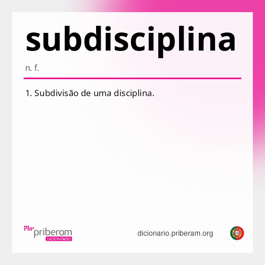 Significado de subdisciplina