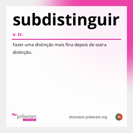 Significado de subdistinguir
