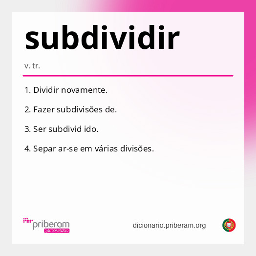 Significado de subdividir