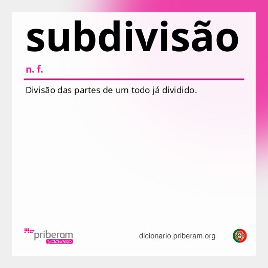 Significado de subdivisão