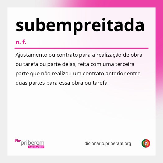 Significado de subempreitada