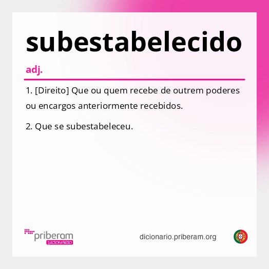 Significado de subestabelecido