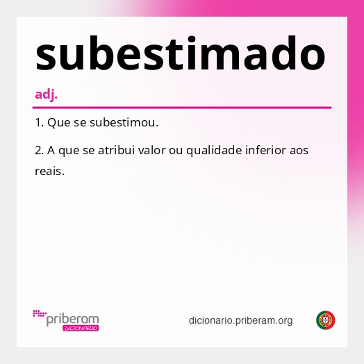 Significado de subestimado