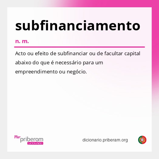 Significado de subfinanciamento