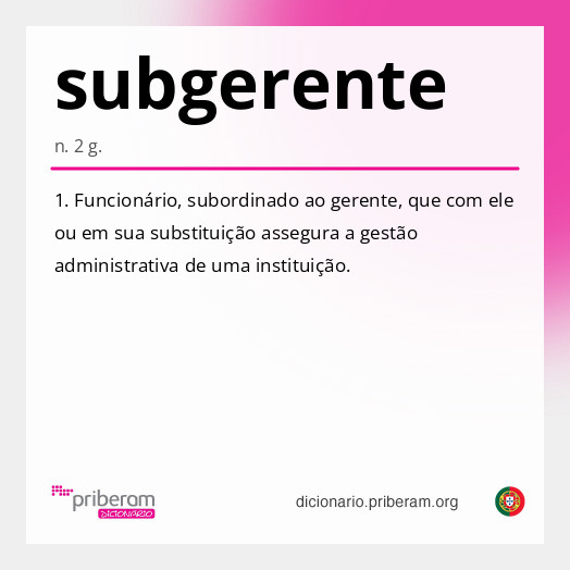 Significado de subgerente