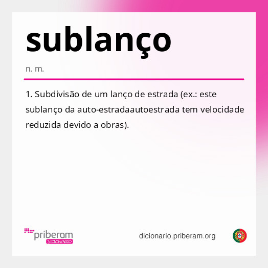 Significado de sublanço