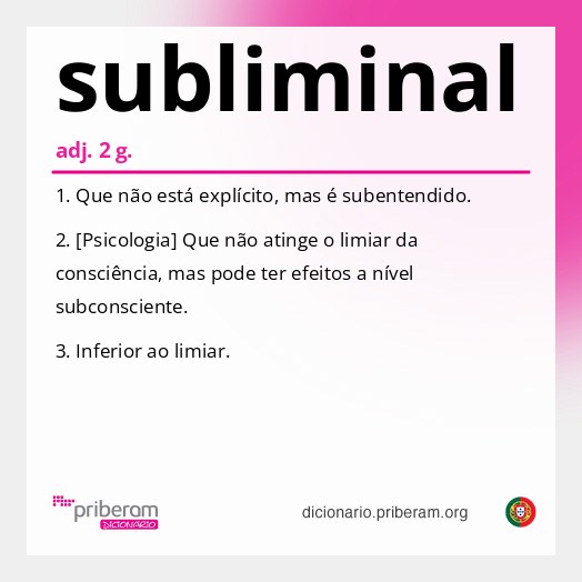 Significado de subliminal