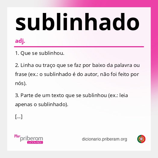 Significado de sublinhado
