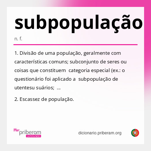 Significado de subpopulação