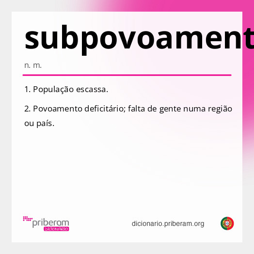 Significado de subpovoamento