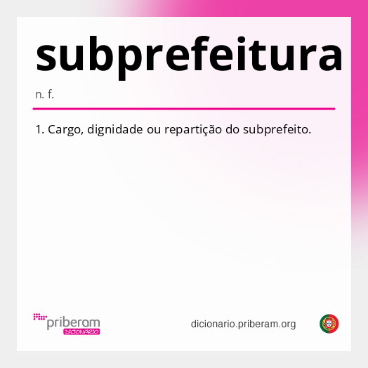 Significado de subprefeitura