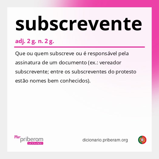 Significado de subscrevente