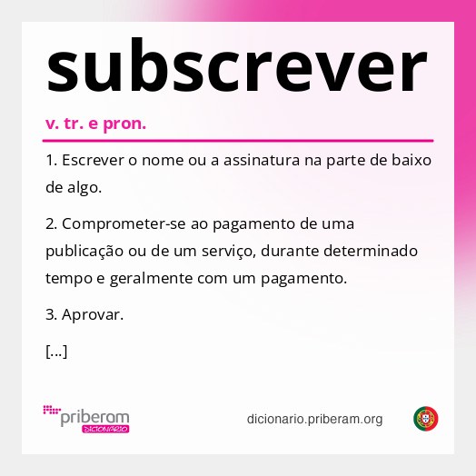 Significado de subscrever