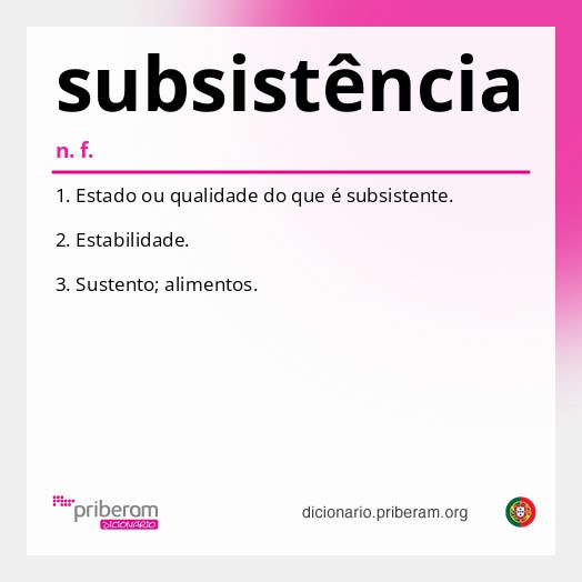 Significado de subsistência