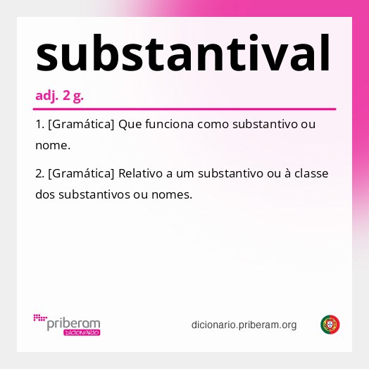 Significado de substantival