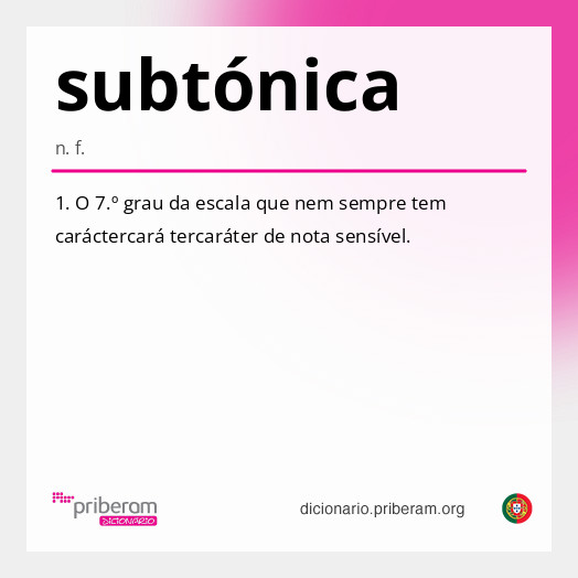 Significado de subtónica