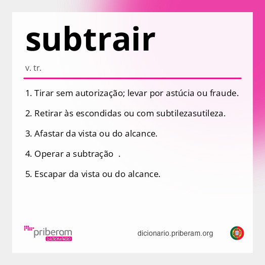 Significado de subtrair
