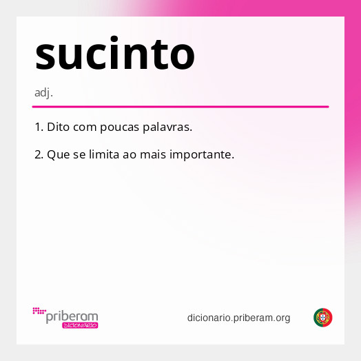 Significado de sucinto