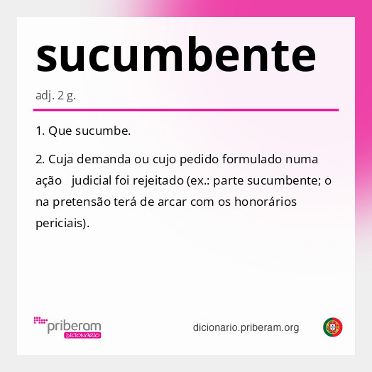Significado de sucumbente