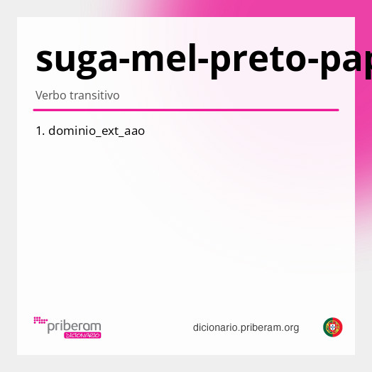 Significado de suga-mel-preto-papua