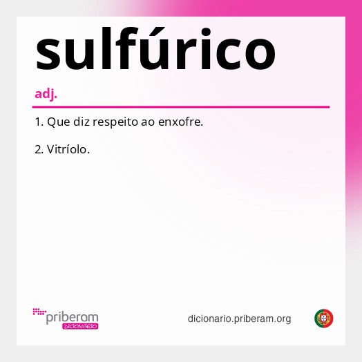 Significado de sulfúrico