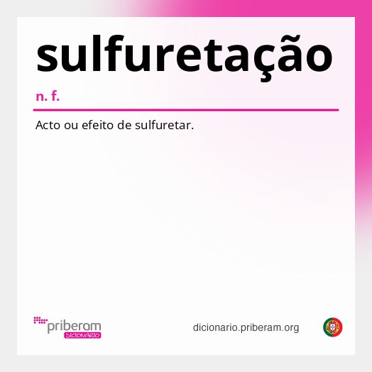 Significado de sulfuretação