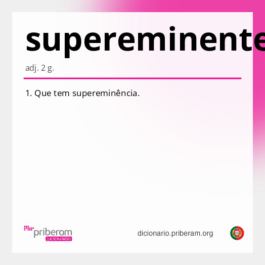 Significado de supereminente