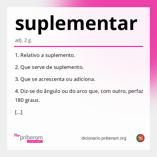 Significado de suplementar