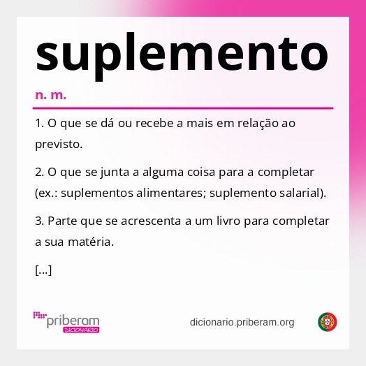Significado de suplemento