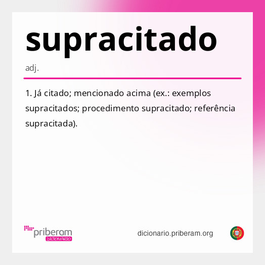 Significado de supracitado
