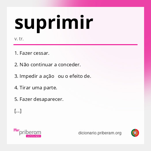 Significado de suprimir
