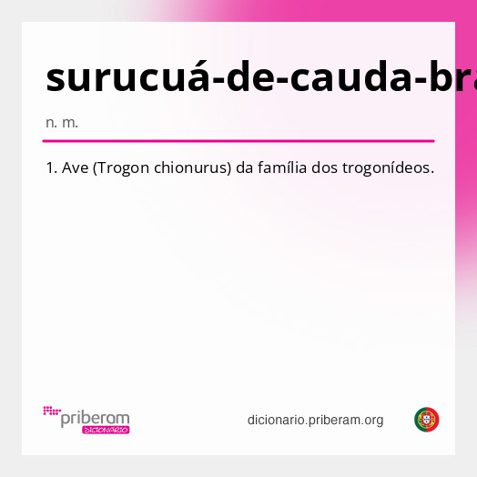 Significado de surucuá-de-cauda-branca