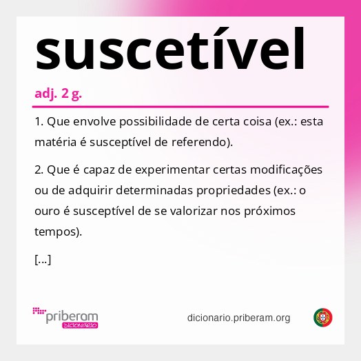Significado de suscetível