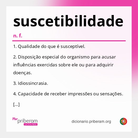 Significado de suscetibilidade