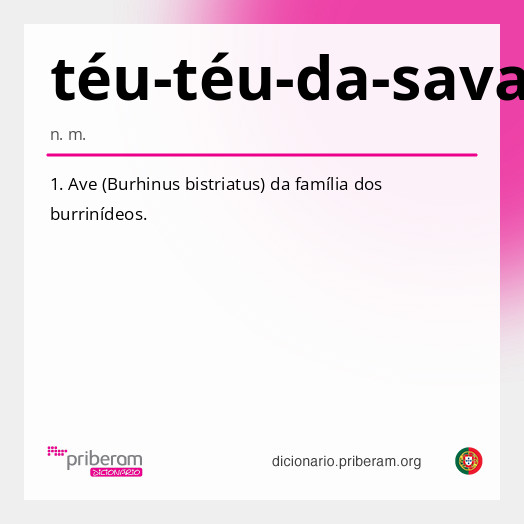 Significado de téu-téu-da-savana