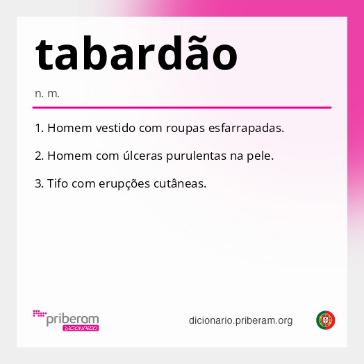 Significado de tabardão