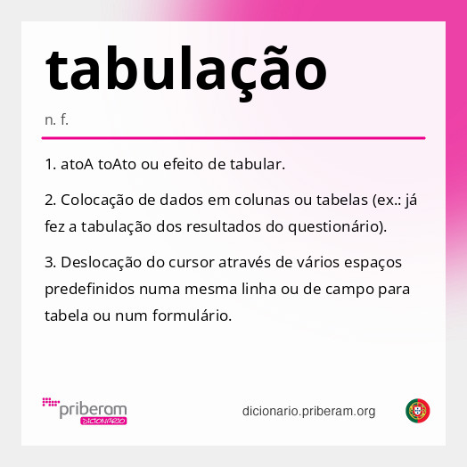 Significado de tabulação