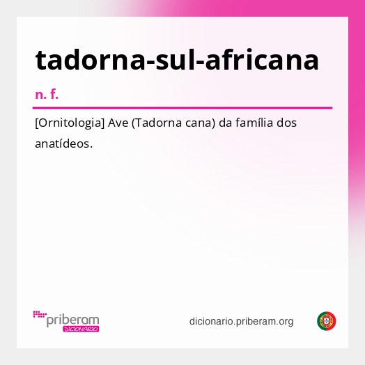 Significado de tadorna-sul-africana